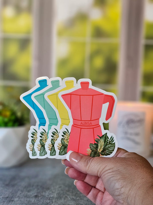 Cafetera Multi-Colored Sticker Bundle of 4