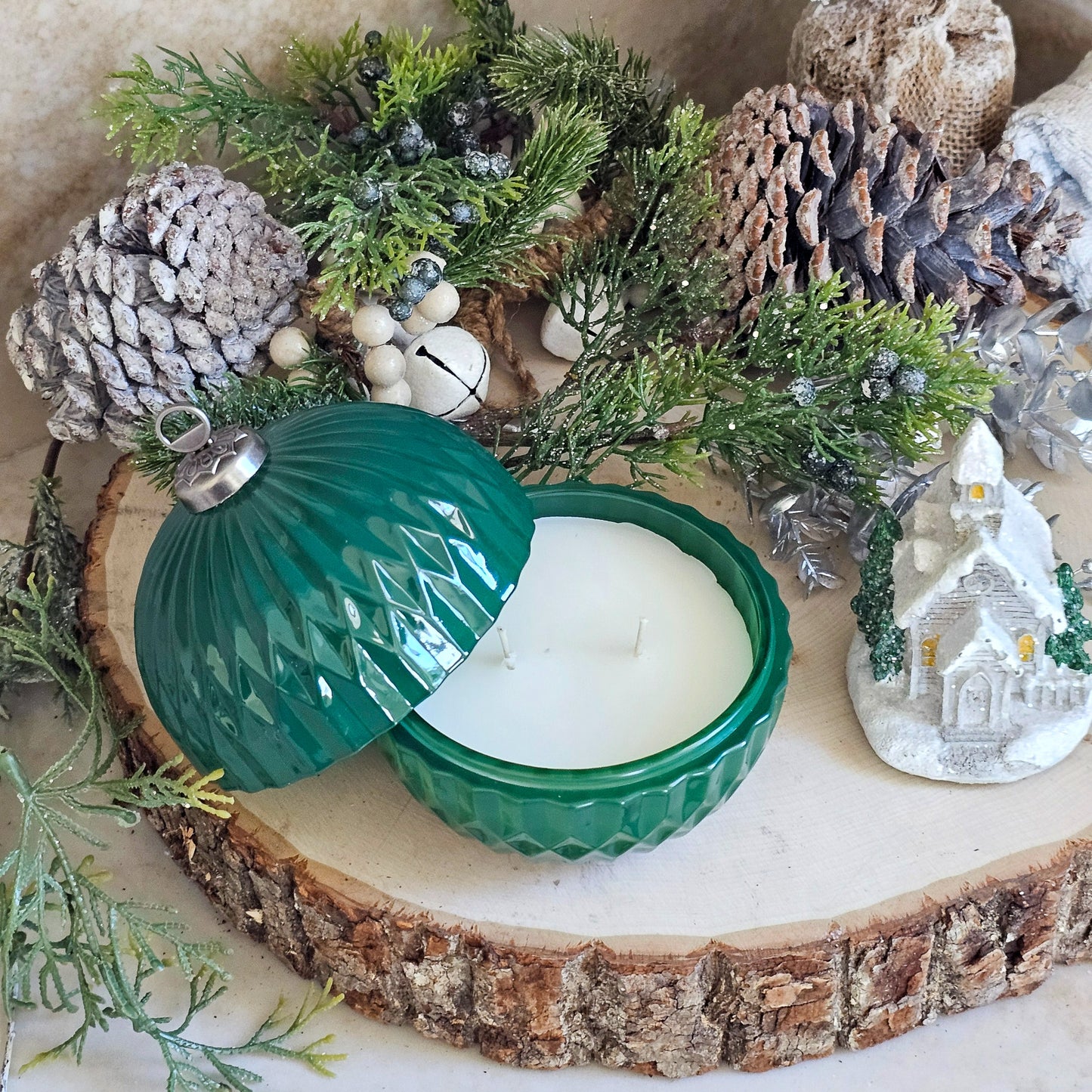 Green Holiday Ornament Candle - Arbolito