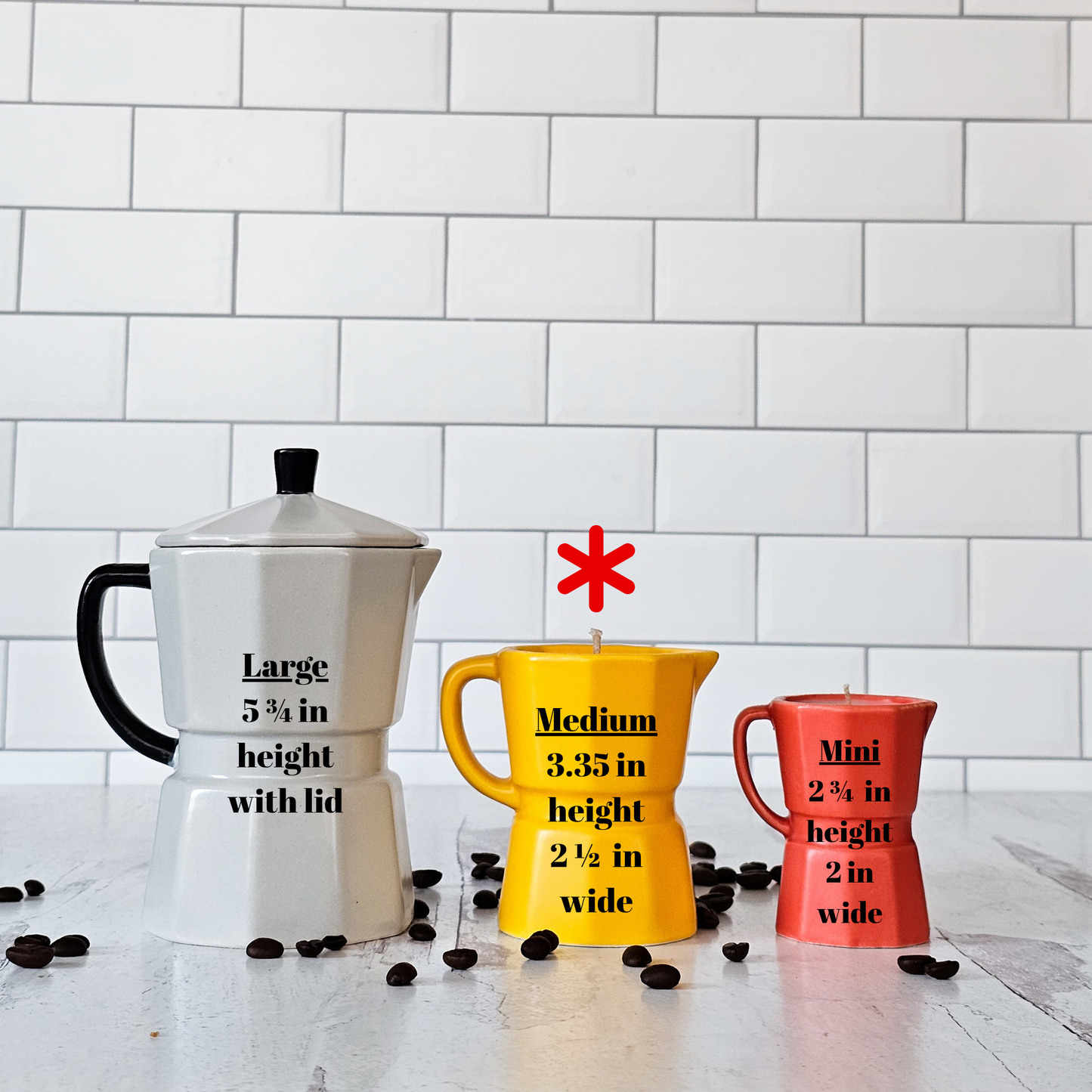 Cafetera Candle Multi-Colored Bundle of 4 (Medium)