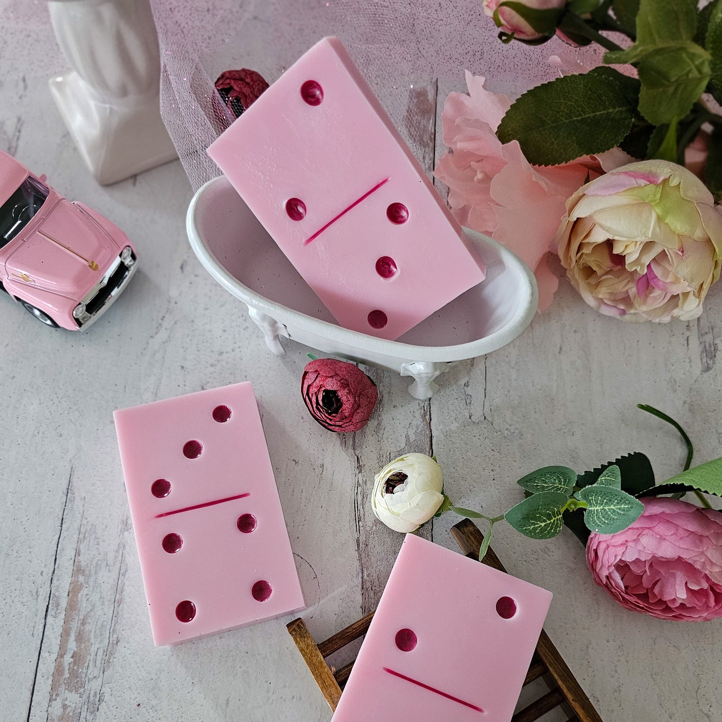 Valentine's Day Pink Domino Soap