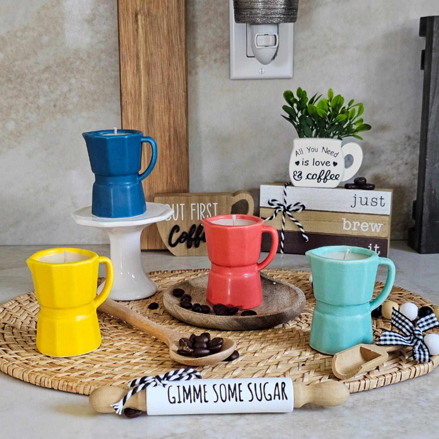 Cafetera Candle Multi-Colored Bundle of 4 (Medium)