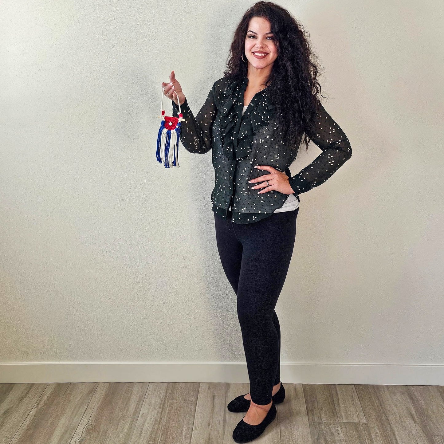 Cuban Flag Handmade Macramé Wall Hanging