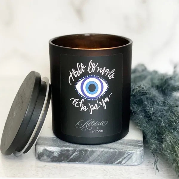 Albisa x The Artroom collab "Todo lo malo echa pa' ya" Candle by Albisa Candles